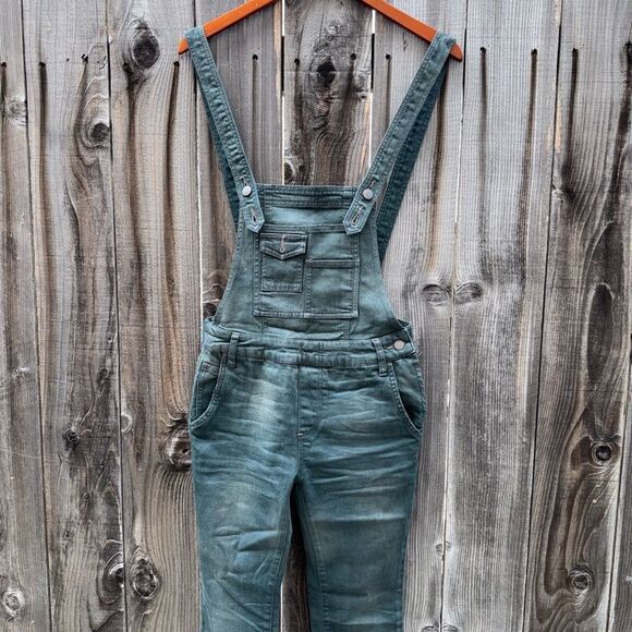 Free People Washed Denim Overalls Womens Size 25 - Picture 10 of 11